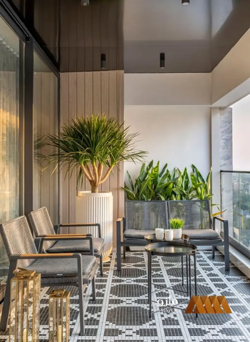  عکس زیبا از ایده انواع کفپوش بالکن و تراس